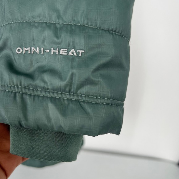 Columbia Omni-Heat Women Size Small Green Mighty Lite Hooded Puffer Jacket - Picture 9 of 11